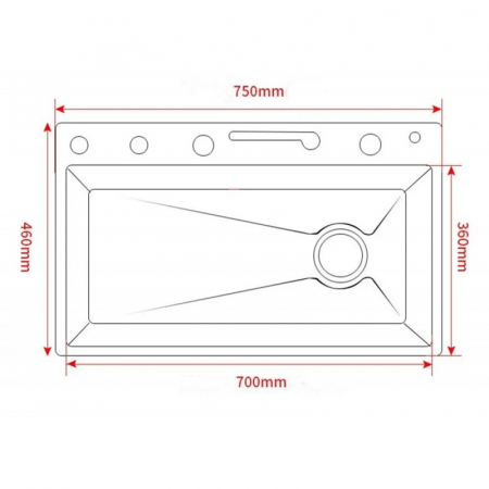 Set chiuveta bucatarie multifunctionala cu accesorii din inox 750x460, auriu periat, Top Ceramic [8]