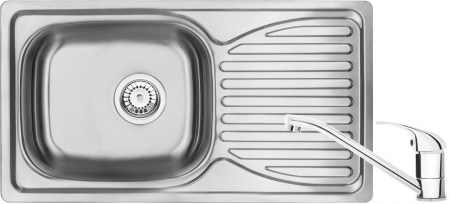 Bucatarie - Set chiuveta bucatarie inox cu baterie bucatarie Deante, Doppio