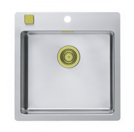 Set chiuveta bucatarie inox Pure 30 si baterie bucatarie Laguna Monarch auriu [1]