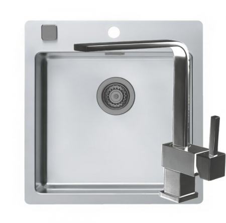 Set chiuveta bucatarie inox cu baterie - Set chiuveta bucatarie inox Pure 30 si baterie bucatarie Laguna Monarch antracit