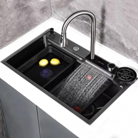 Chiuvete bucatarie - Set chiuveta bucatarie multifunctionala cu baterie si dus extractibil , accesorii incluse