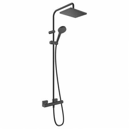 Coloane de dus - Set coloana de dus cu baterie termostatata negru mat Hansgrohe, Vernis Shape 230