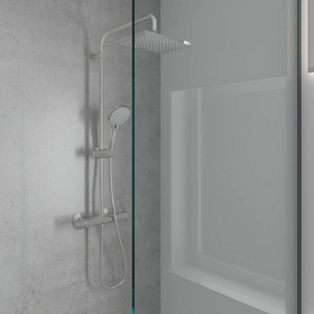 Set coloana de dus cu baterie termostatata crom Hansgrohe, Vernis Shape 230 [1]