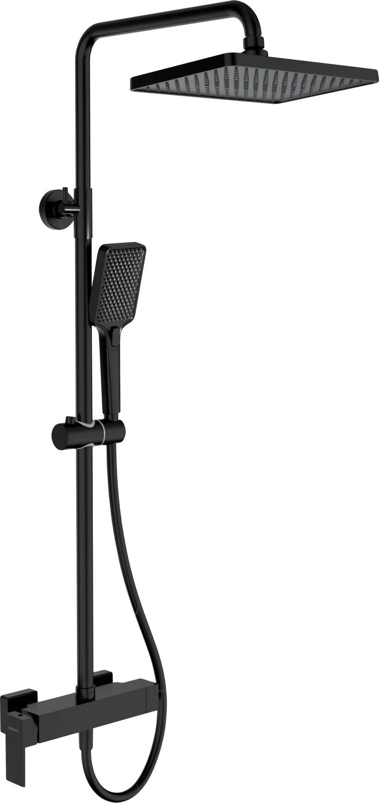 Set coloana de dus si baterie lavoar Deante Anemon cu accesorii Deante Round, negru mat [1]
