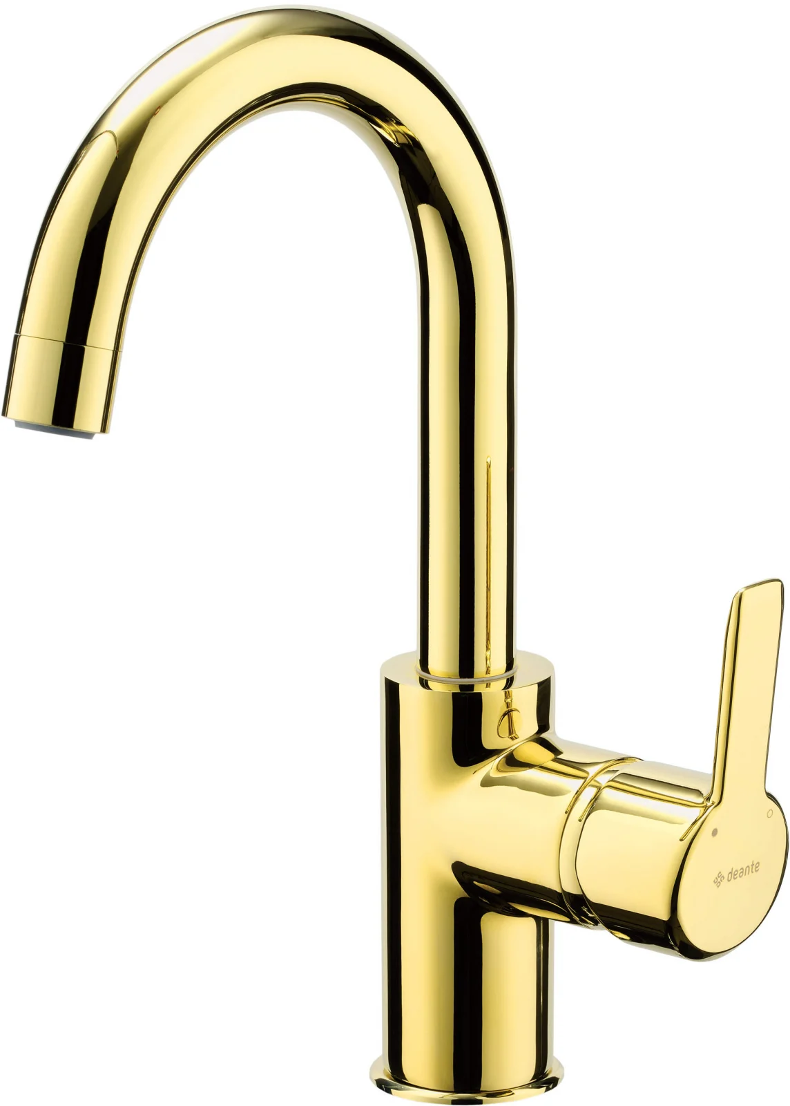 Set coloana dus si baterie lavoar Deante Arnika cu accesorii Deante Silia, auriu lucios [1]
