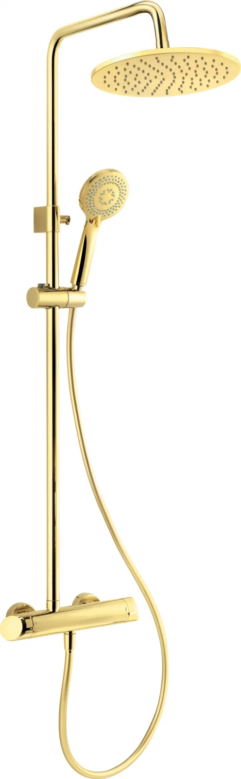 Set coloana dus si baterie lavoar Deante Arnika cu accesorii Deante Silia, auriu lucios [2]