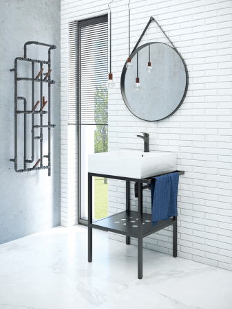 Set consola baie neagra Deante Temisto cu lavoar inclus 60 cm [1]