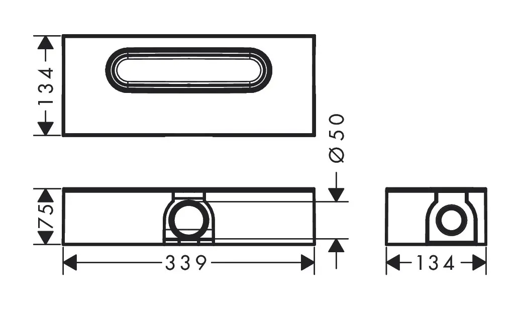 Set de baza pentru instalarea standard a rigolei liniare de dus, Hansgrohe uBox universal [1]