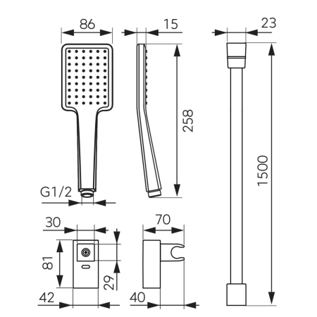 Set de dus cu 3 functii, alb, FDesign Inula [1]