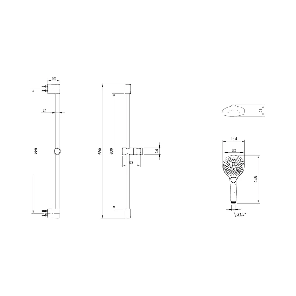 Set de dus cu bara, para dus si furtun, auriu periat, Villeroy&Boch Universal Showers [2]
