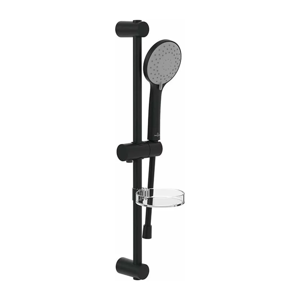 Seturi de dus - Set de dus, cu bara, portsapun, para dus si furtun, negru mat, Villeroy&Boch Universal Showers