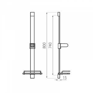 Set de dus cu bara reglabila culoare crom Ferro, Quadro [2]
