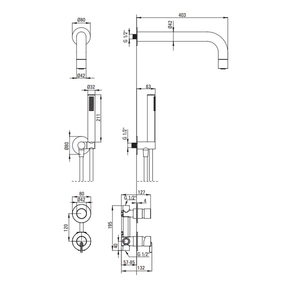 Set de dus incastrat culoare auriu periat Deante Silia [3]