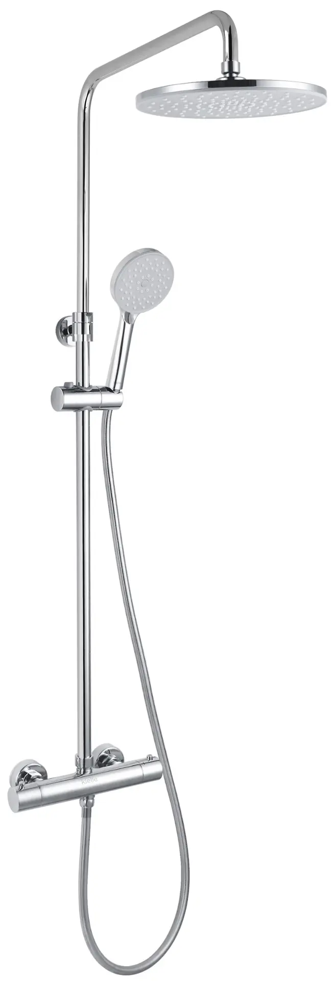 Sisteme de dus - Set de dus cu baterie termostatata, 23 cm, 3 jeturi, crom, Kielle Oudee