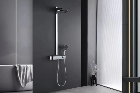Coloana dus, baterie termostatata, palarie 26 cm, 3 jeturi, crom, Form Relax [3]