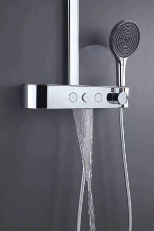 Coloana dus, baterie termostatata, palarie 26 cm, 3 jeturi, crom, Form Relax [4]