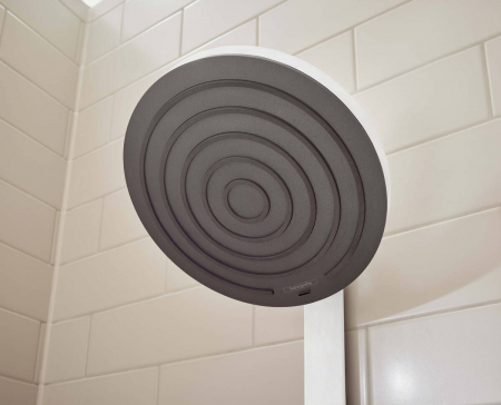 Set de dus cu baterie termostatata, palarie 26 cm, 3 jeturi, alb mat, Hansgrohe Pulsify S [1]