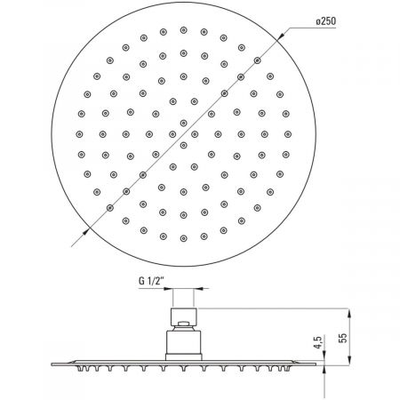 Set de dus incastrat, cu palarie, para de dus si baterie, bara glisanta, crom, Deante Arnika [1]
