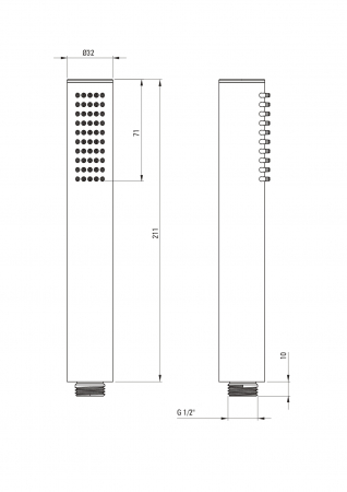 Set de dus incastrat, cu palarie, para de dus si baterie, crom, Deante Silia Hexa [2]