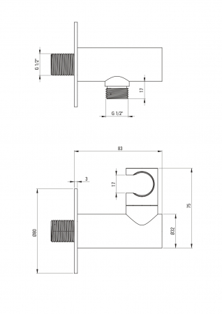 Set de dus incastrat, cu palarie, para de dus si baterie orizontala, auriu, Deante Silia [5]