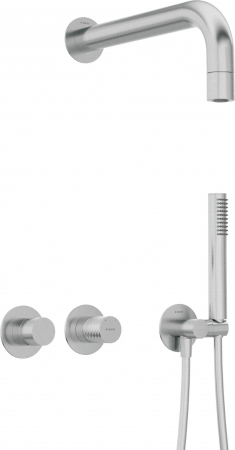Set de dus incastrat, dus ploaie, para de dus si baterie orizontala, otel, Deante Silia Hexa