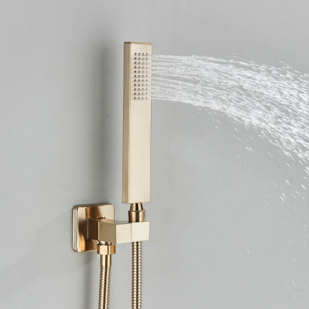 Set de dus auriu mat cu para tip cascada, termostat si 3 functii de curgere a apei [4]