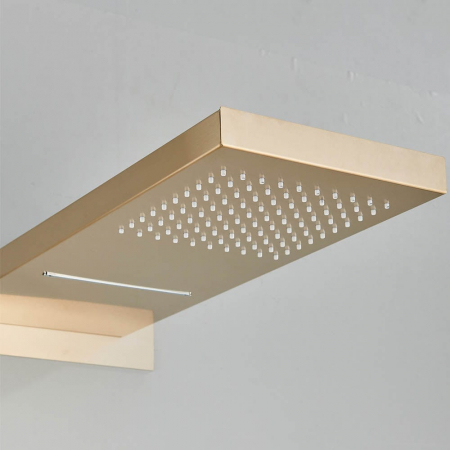 Set de dus auriu mat cu para tip cascada, termostat si 3 functii de curgere a apei [5]