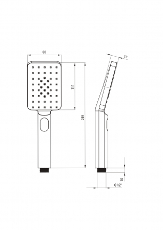 Set de dus, para, furtun si suport fix, titan, cu 3 functii, Deante Alpinia [1]