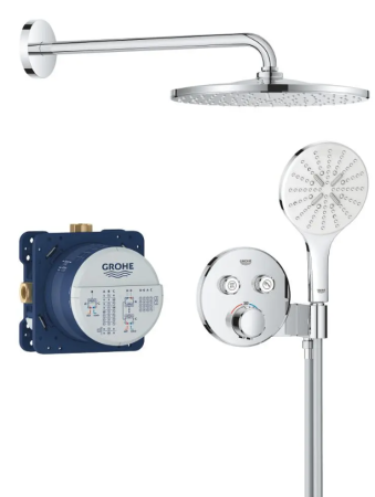Sisteme de dus incastrate - Set de dus incastrat cu baterie termostata, 3 jeturi, crom lucios, Grohe Precision SmartControl
