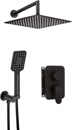 Sisteme de dus incastrate - Set de dus incastrat culoare negru mat Deante, Alpinia