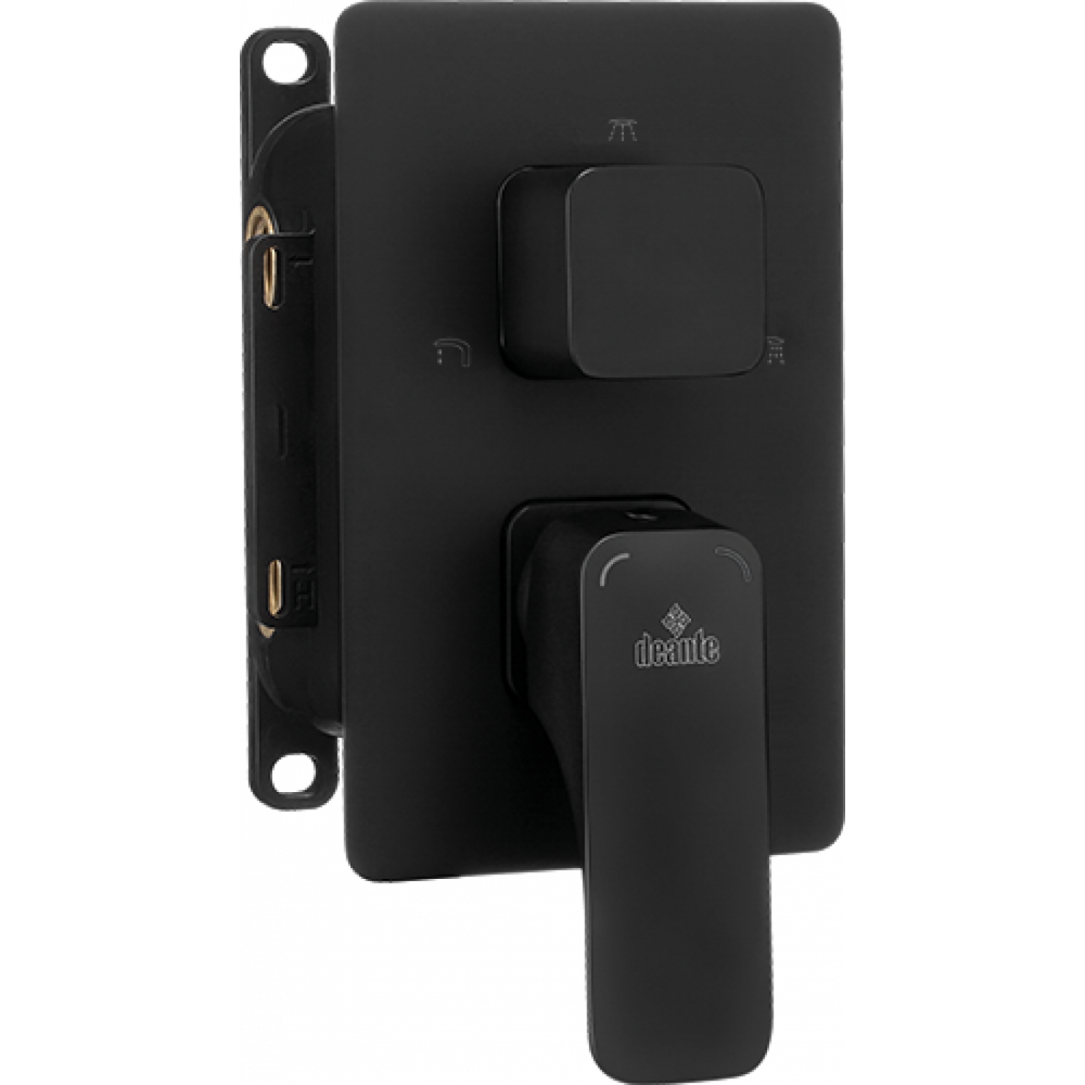 Set de dus incastrat neagru mat cu palarie patrata Deante, Hiacynt [1]