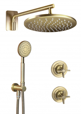 Sisteme de dus incastrate - Set de dus incastrat culoare bronz periat Deante Temisto