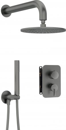 Sisteme de dus incastrate - Set de dus incastrat Deante Silia, palarie rotunda, titan mat