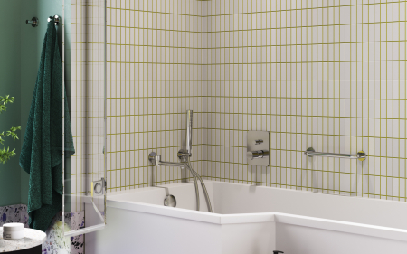Set de dus incastrat FDesign Meandro, cu pipa cada pivotanta, crom lucios [4]