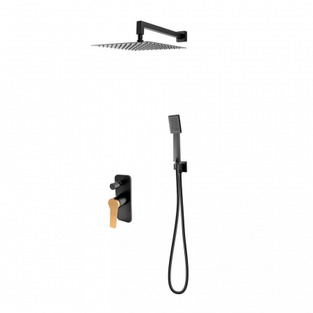 Sisteme de dus incastrate - Set de dus incastrat FDesign Seppia, negru mat/rose gold lucios