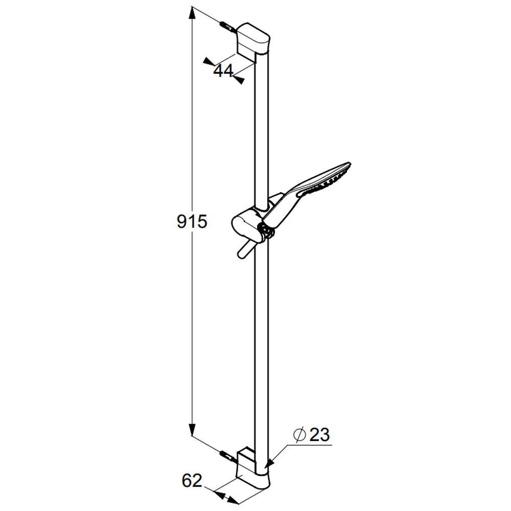 Set de dus Kludi Fizz 1S cu bara 90 cm, para si furtun alb mat [1]