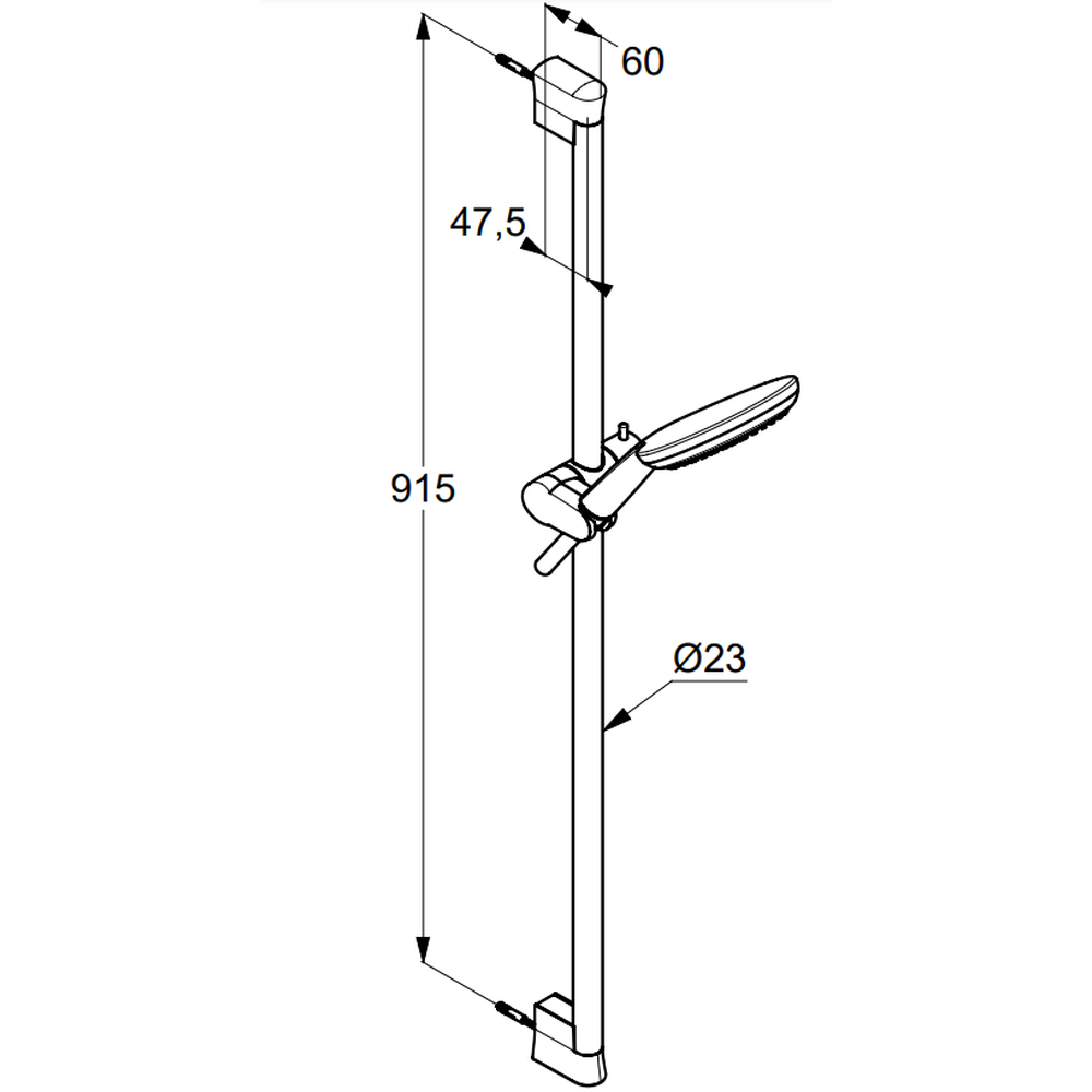 Set de dus Kludi Freshline 3S cu bara 90 cm, para si furtun alb mat [1]
