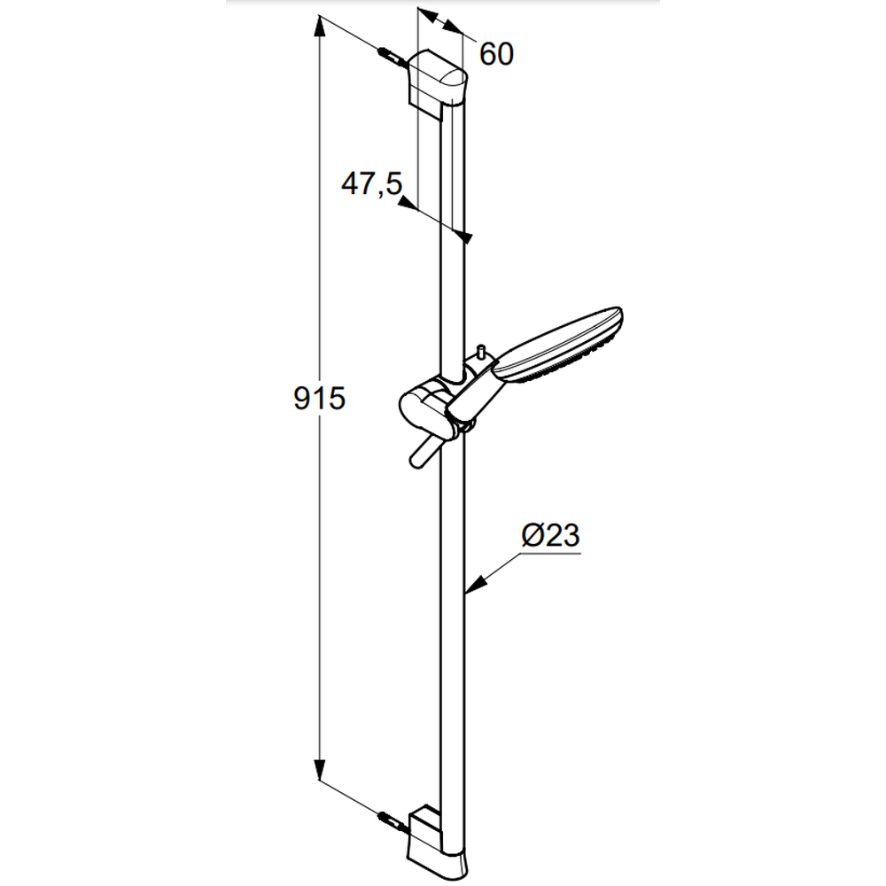 Set de dus Kludi Freshline 3S cu bara 90 cm, para si furtun crom lucios [1]