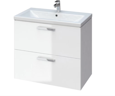 Set dulap baie 2 sertare Melar cu lavoar inclus, alb, 80 cm, Cersanit Mobilier baie - Set dulap baie 2 sertare Melar cu lavoar inclus, alb, 80 cm, Cersanit