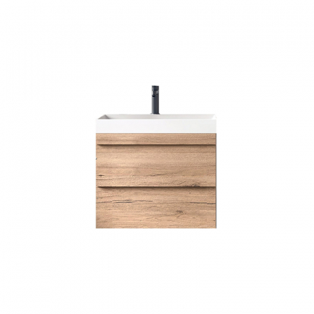 Seturi mobilier cu lavoar - Set dulap baie cu lavoar inclus KolpaSan Naomi 50 cm, stejar