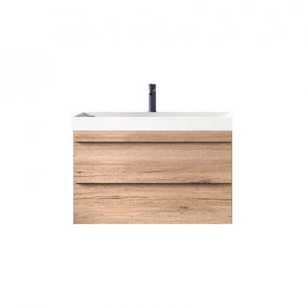 Seturi mobilier cu lavoar - Set dulap baie cu lavoar inclus KolpaSan Naomi 70 cm, stejar