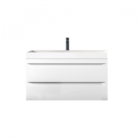Mobilier baie - Set dulap baie suspendat cu 2 sertare si lavoar inclus KolpaSan Naomi 80 cm, alb