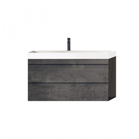 Mobilier baie - Set dulap baie cu lavoar inclus KolpaSan Naomi 80 cm, dark concrete