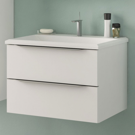 Mobilier baie - Set dulap baie cu lavoar inclus Kolpasan Tara, 71 cm, alb