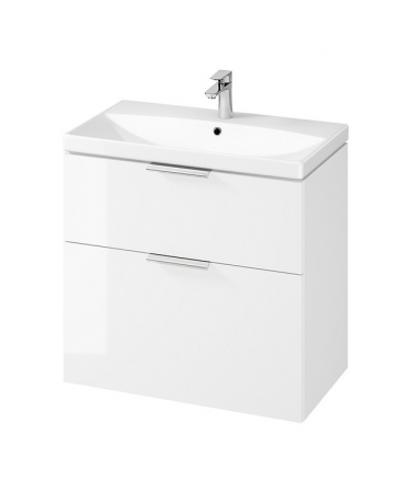 Set dulap baie suspendat 2 sertare cu lavoar Cersanit City inclus, 80 cm, alb [1]