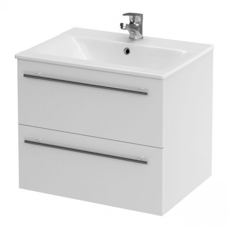 Mobilier baie - Set dulap baie suspendat 2 sertare Elisa cu lavoar Ontario inclus, 50 cm, alb