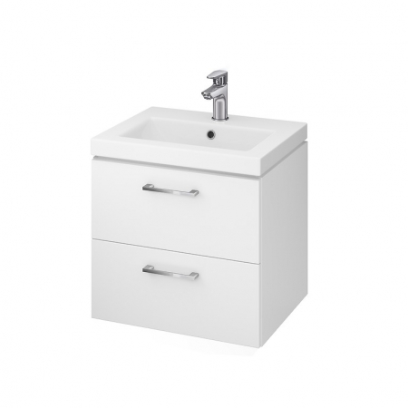 Mobilier baie - Set dulap baie suspendat 2 sertare Lara cu lavoar Como inclus, 50 cm, alb