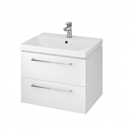 Mobilier baie - Set dulap baie suspendat 2 sertare Lara cu lavoar Gala City inclus, 60 cm, alb lucios