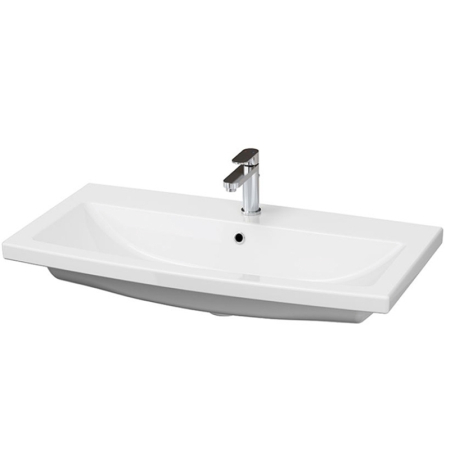 Set dulap baie suspendat 2 sertare Lara culoare alb cu lavoar Como inclus, 90 cm [1]