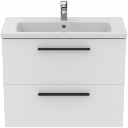 Set dulap baie suspendat alb Ideal Standard i.Life S cu lavoar inclus 81 cm alb si maner negru [1]